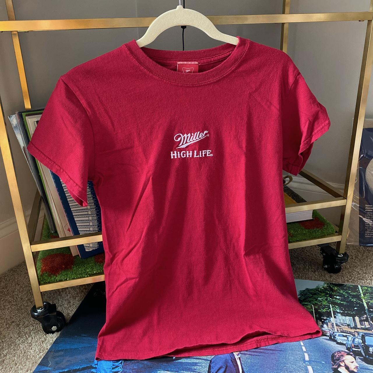 Urban Outfitters Women's Red and Burgundy T-shirt | Depop