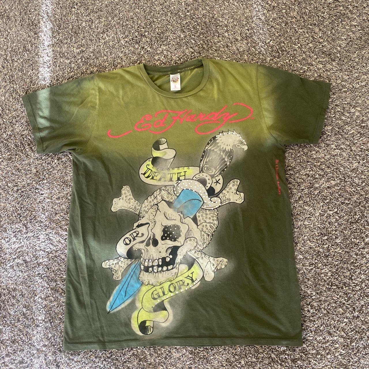 Ed Hardy Mens Green T Shirt Depop 5317