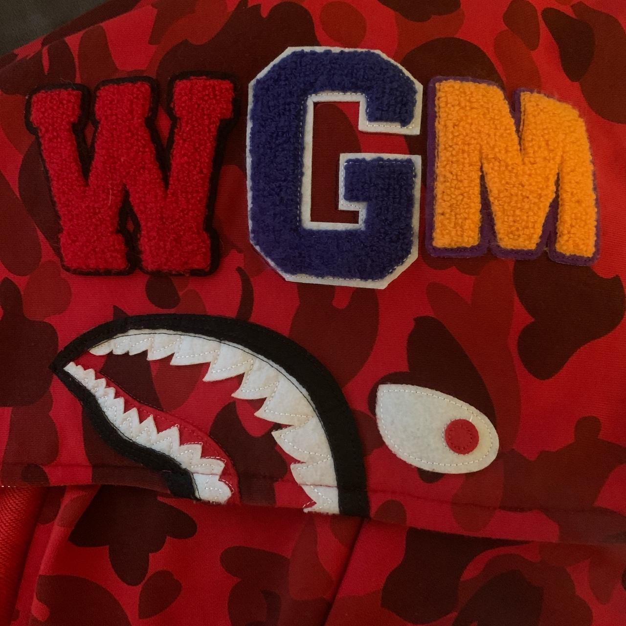 BAPE Men's Red and Black Hoodie | Depop