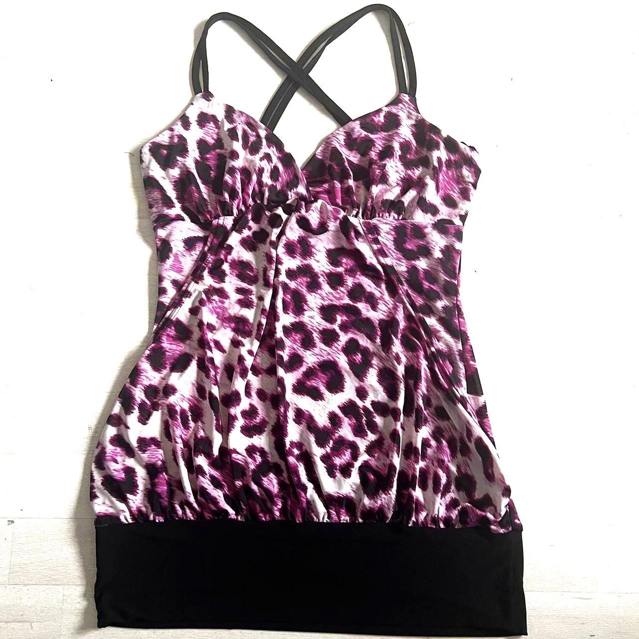 CHEETAH PRINT TOP size M-L -pit to pit 44cm -... - Depop