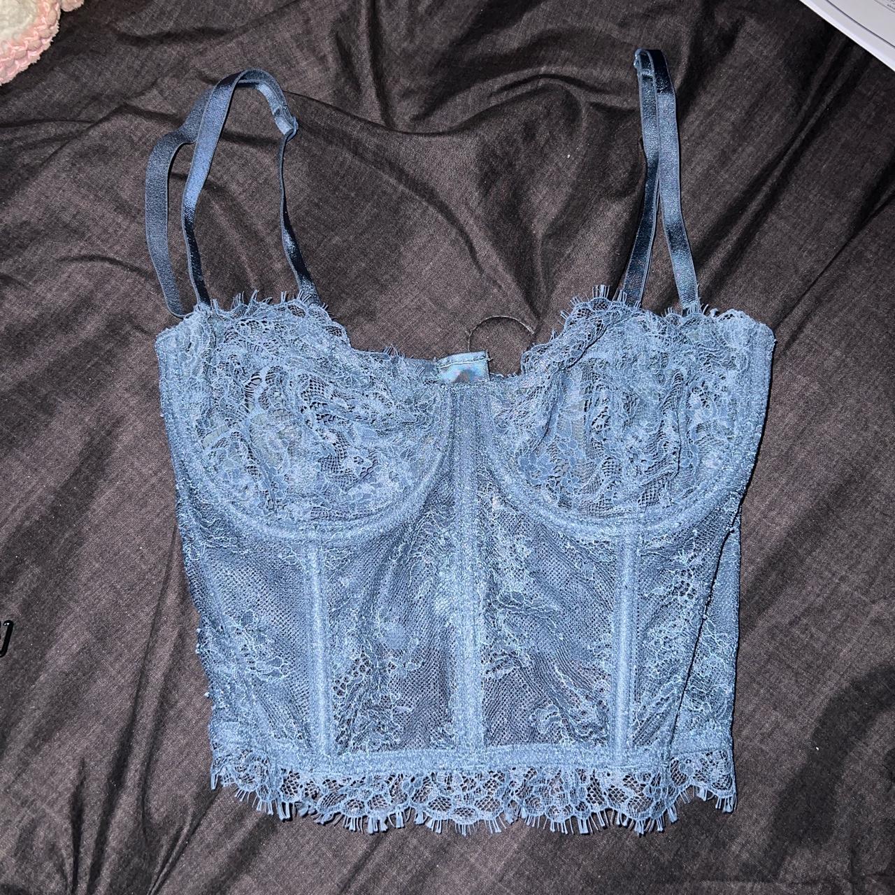 Great condition blue Victoria’s Secret corset with... Depop