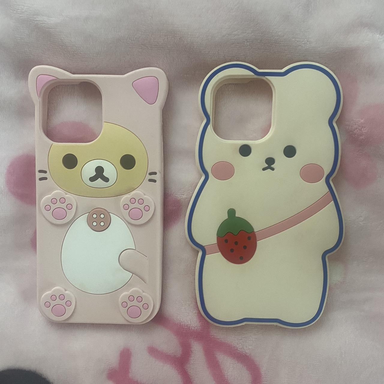 2 cute silicone kawaii phone cases! (iphone 13... Depop