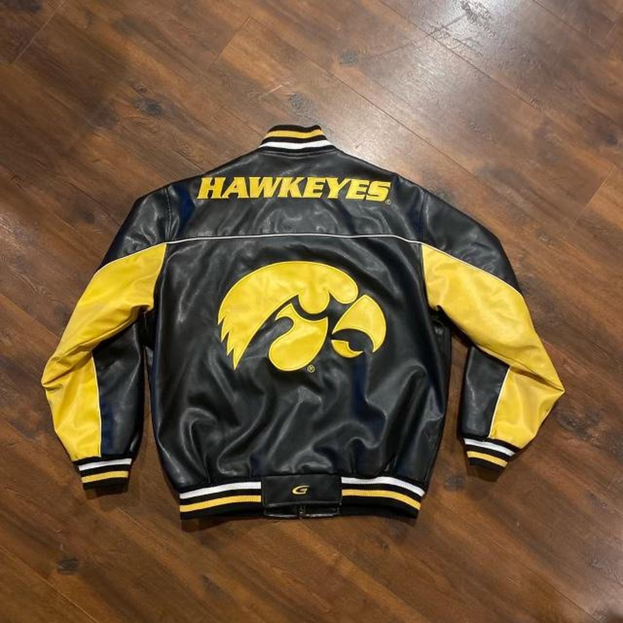 Iowa hawkeye leather clearance jacket