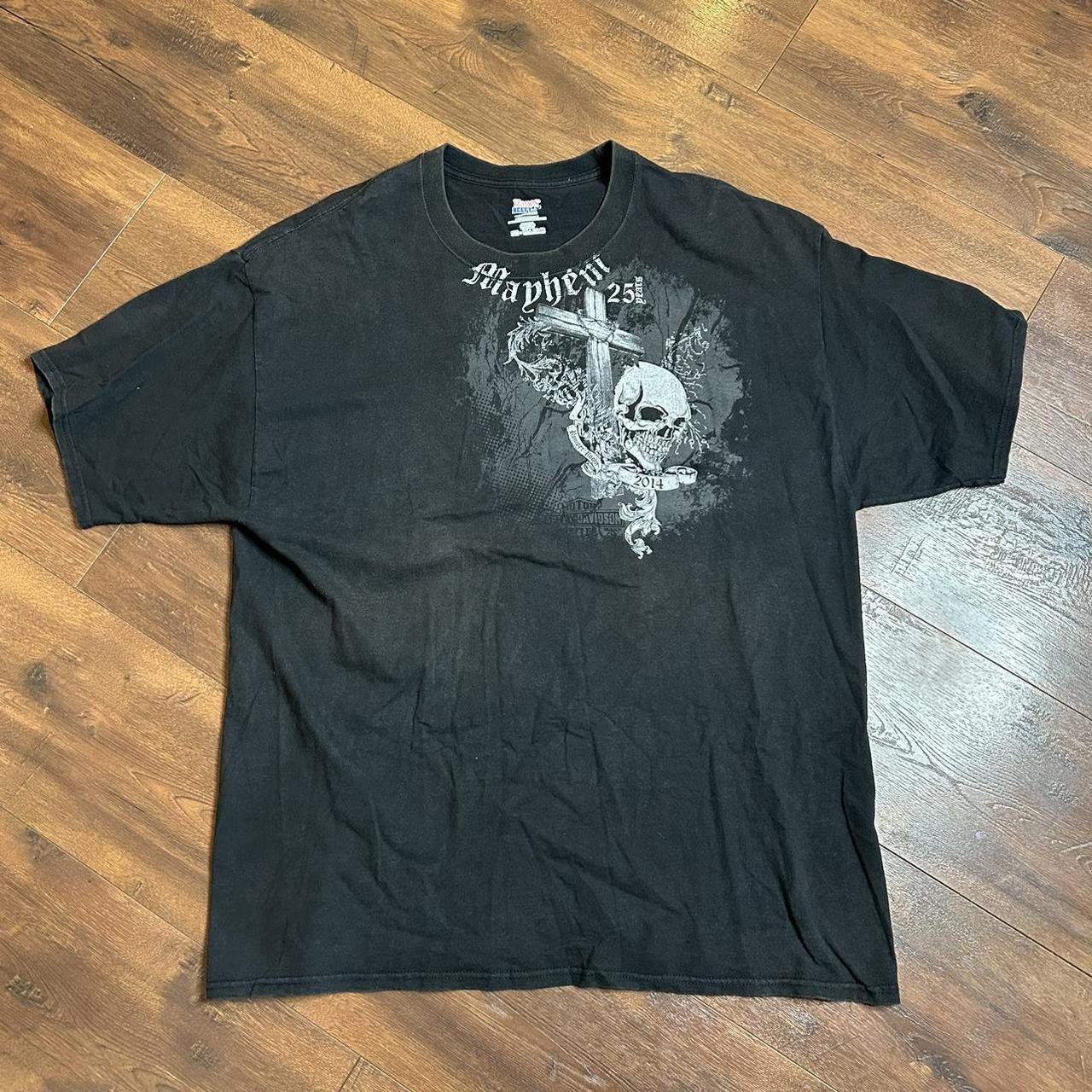 Y2K grunge skull cross shirt Size 2xl Great... - Depop