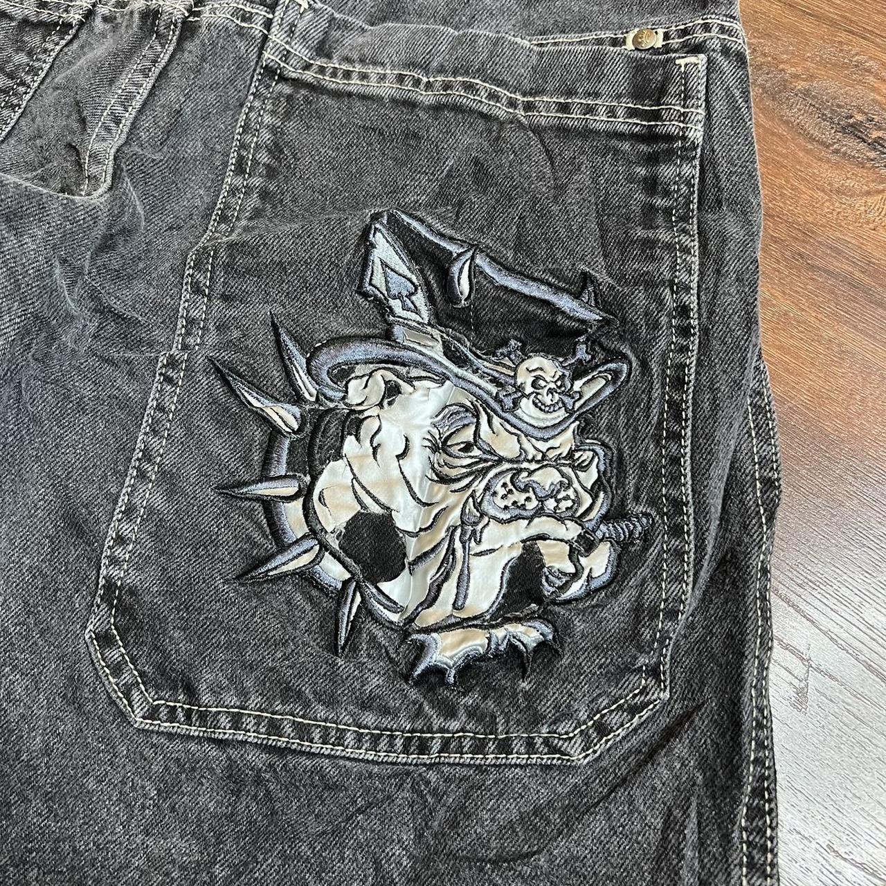 Vintage Y2K bulldog jnco jorts 30x11 21.5 inch... - Depop