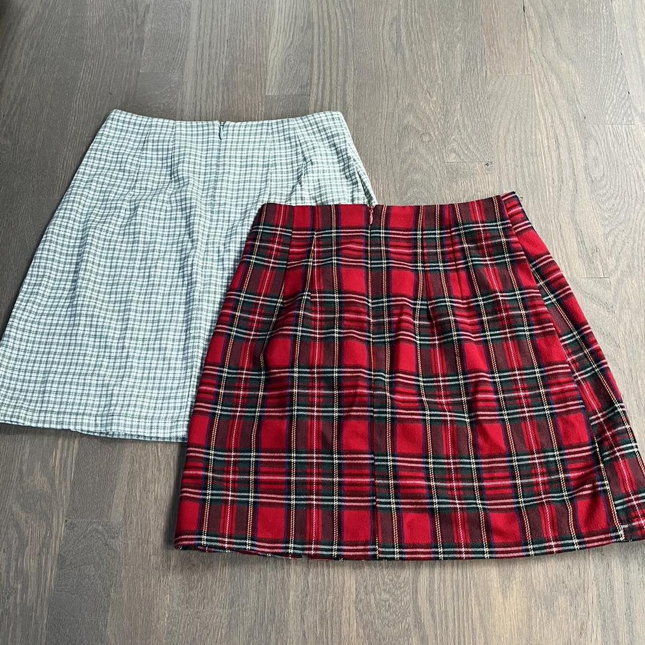 Brandy Melville Red Tartan Plaid Cara Skirt