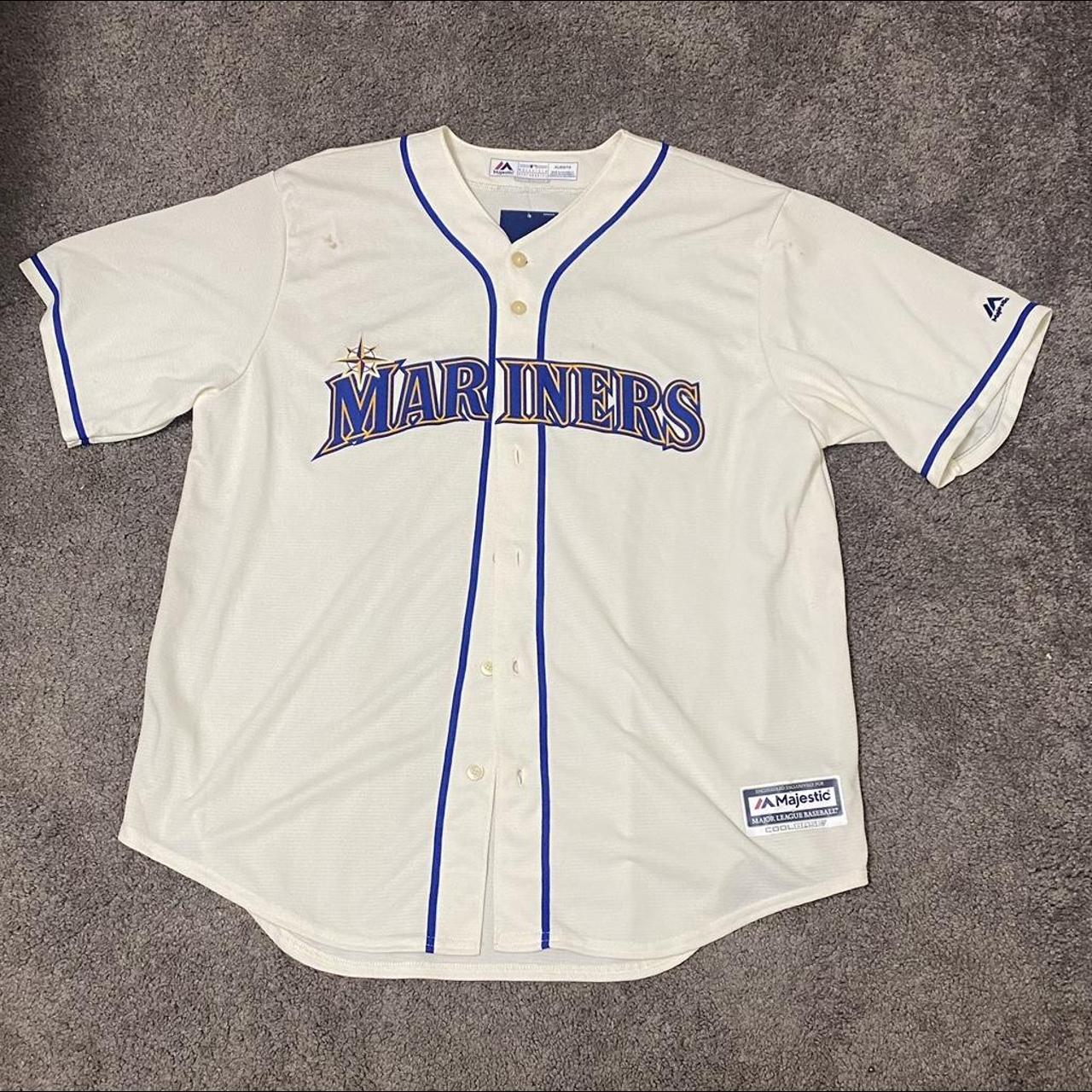 Men's Seattle Mariners Majestic Cream Alternate Cool Base Jersey