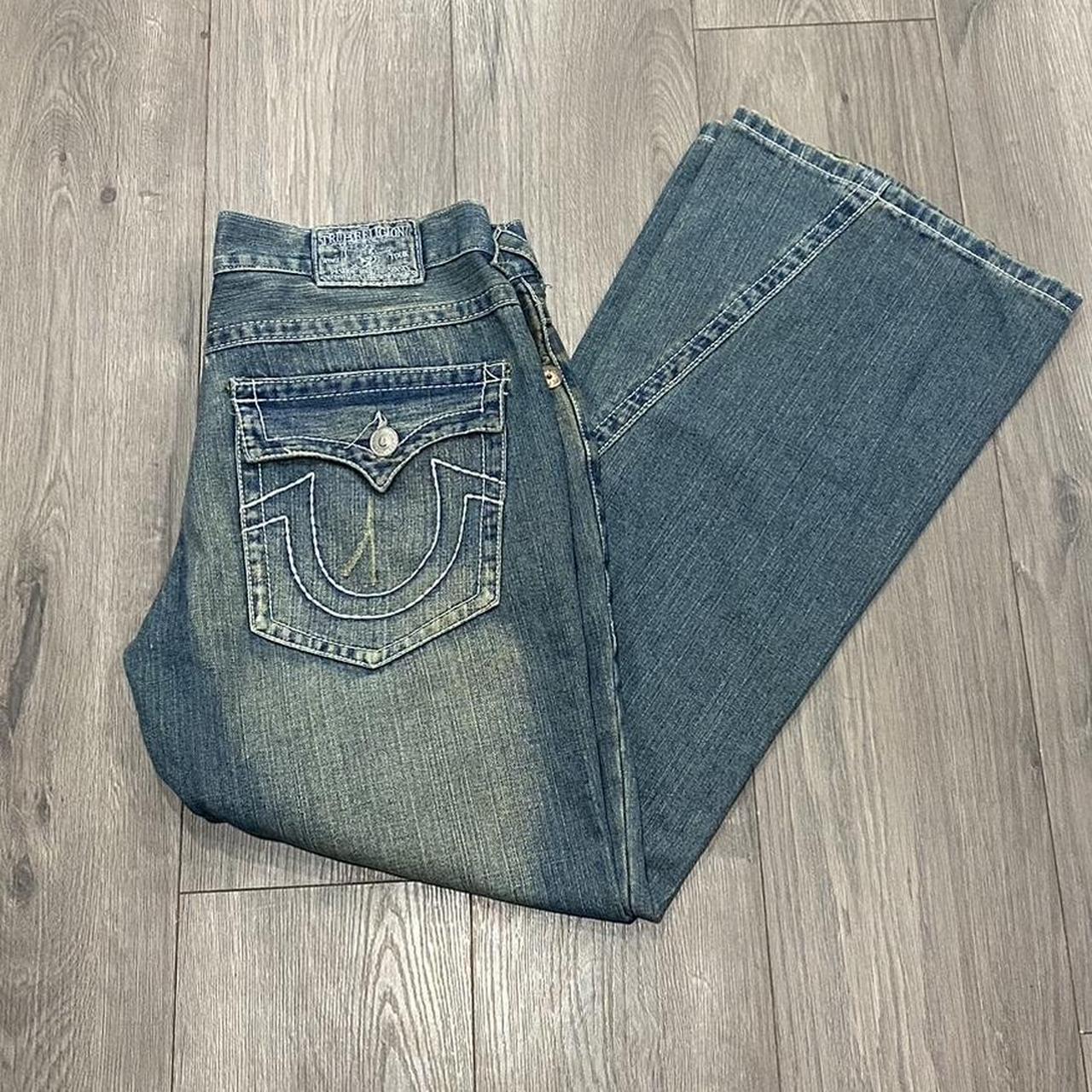 Rare Custom Flared True Religion Jeans Size 38 x 32... - Depop