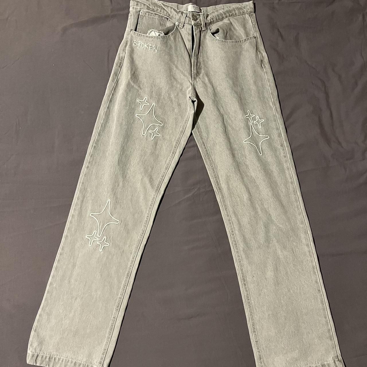 Light grey broken planet jeans, brand new have only... - Depop