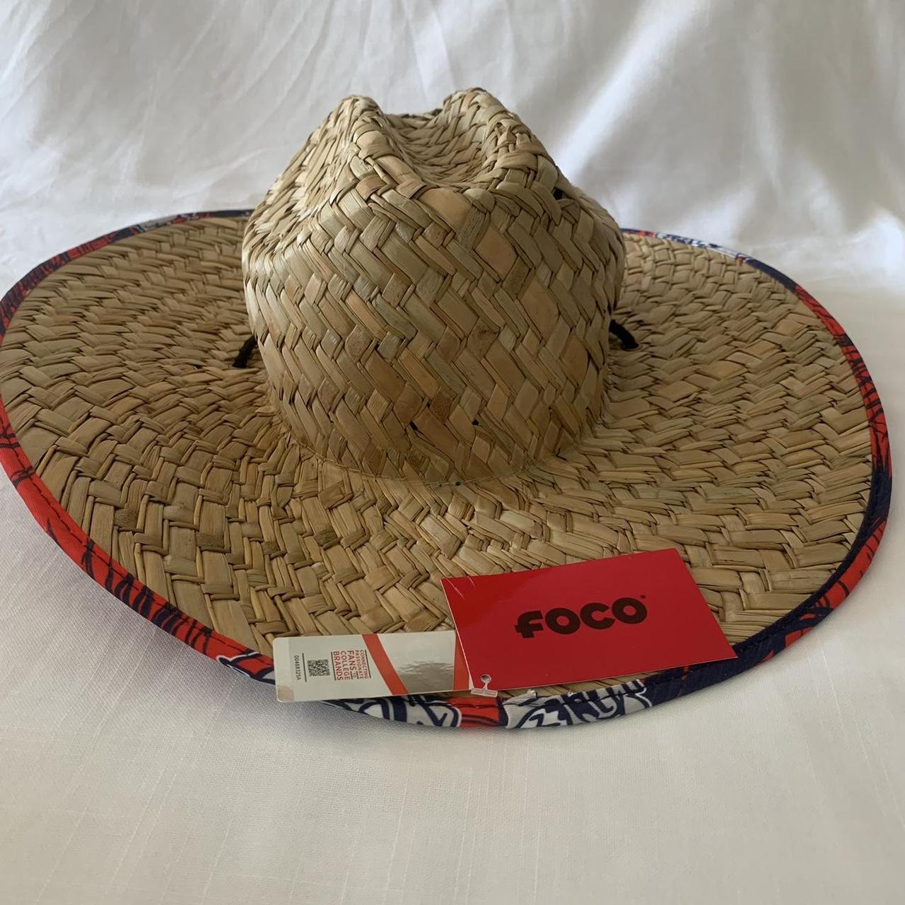 : FOCO mens Nfl Team Logo Floral Sun Straw Hat, Team