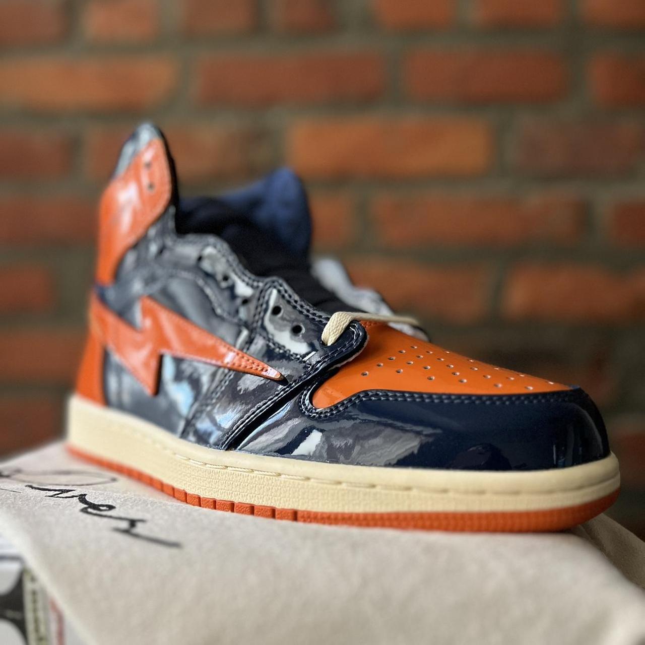 Men's Blue and Orange Trainers | Depop