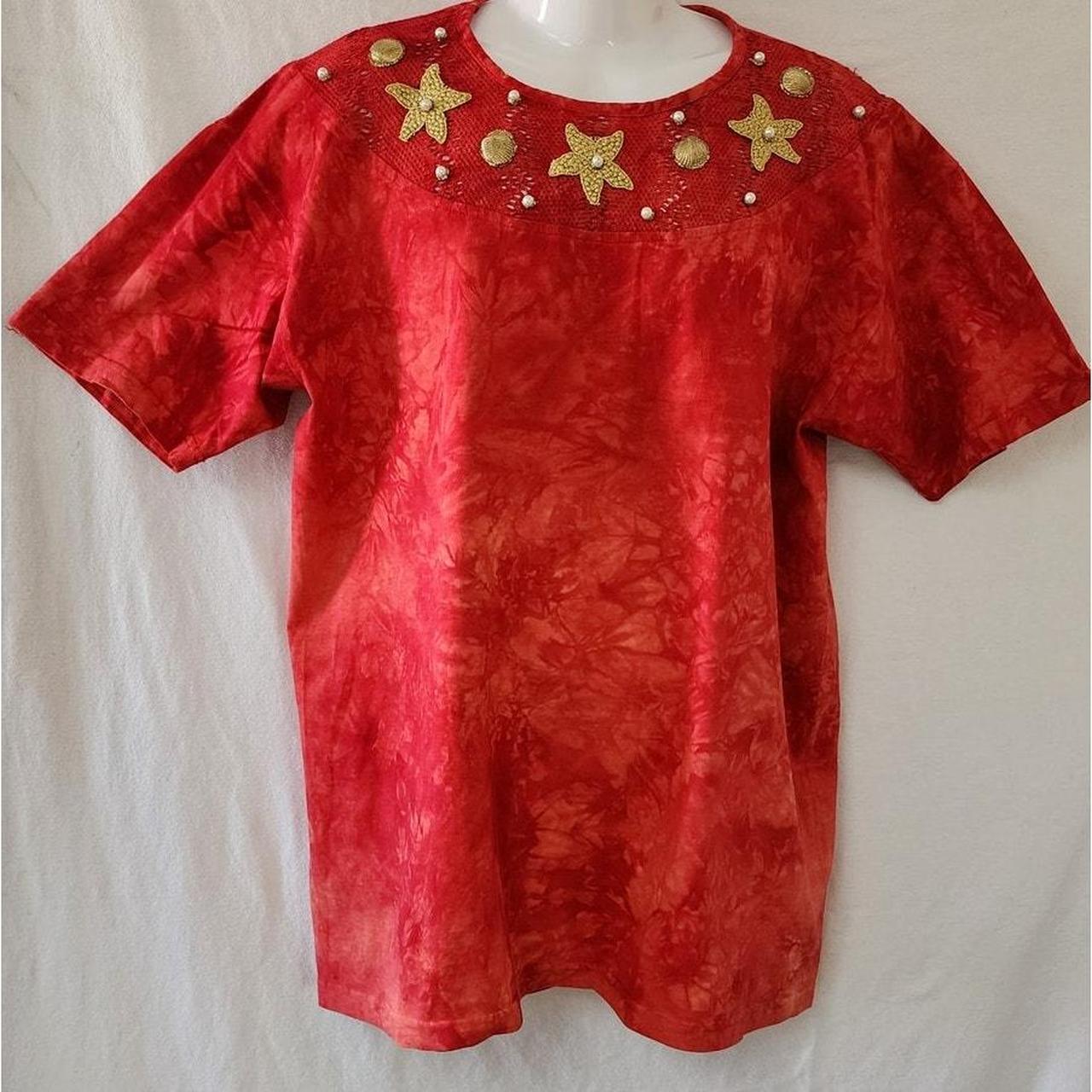 Source Unknown Women's Blouse - Red/Gold - One si… - image 1