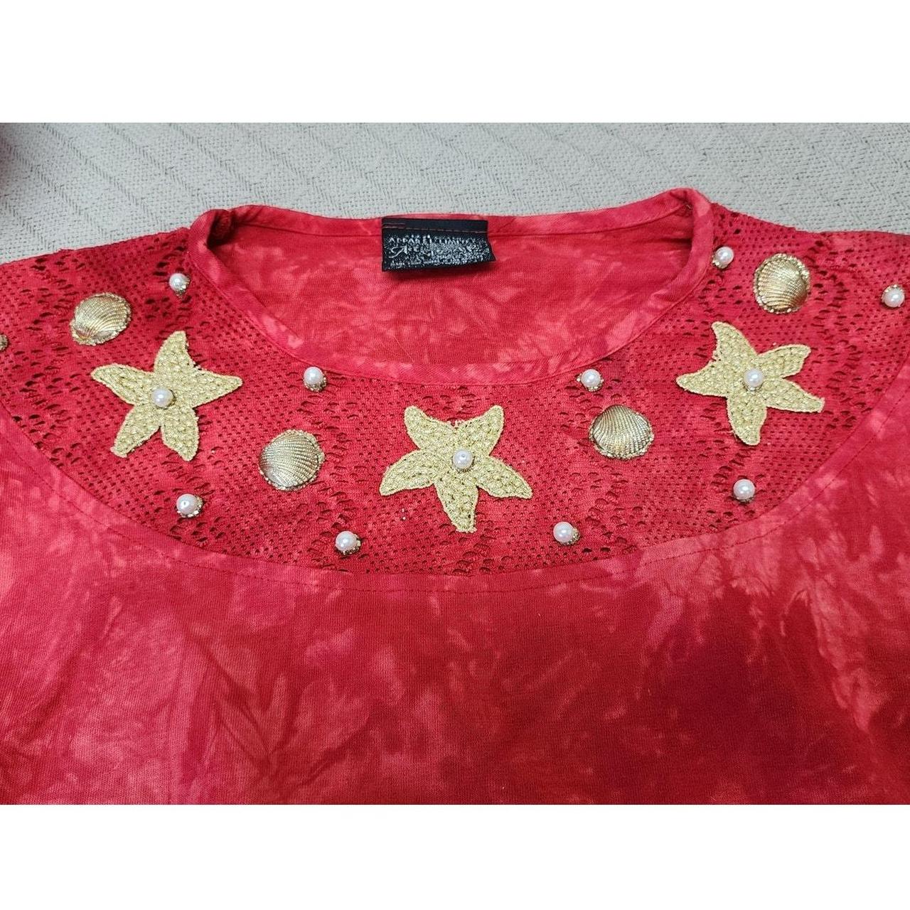 Source Unknown Women's Blouse - Red/Gold - One si… - image 5