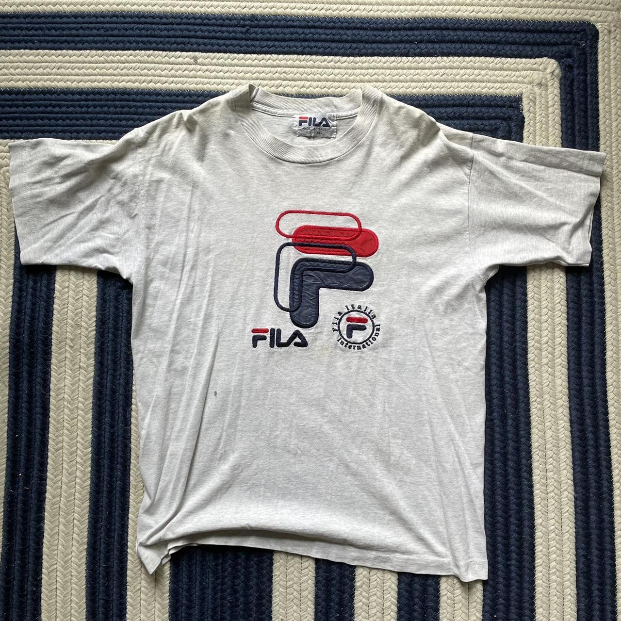 Fila T-shirt Size XL fits size M Patched logo - Depop
