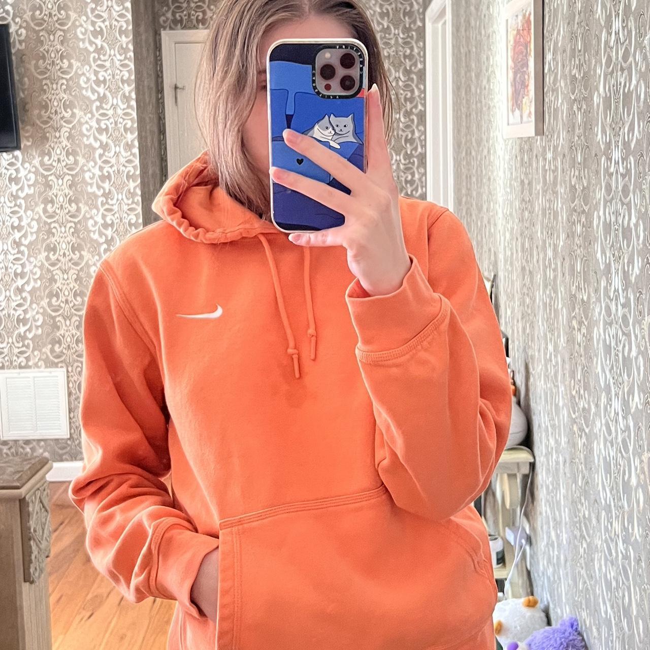 Orange Nike hoodie - a in the... - Depop