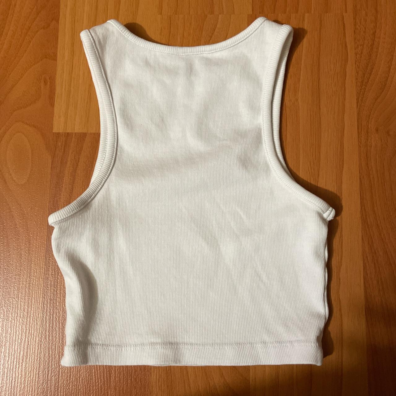 Glassons Cropped Racer Knit Tank Top (White) -... - Depop