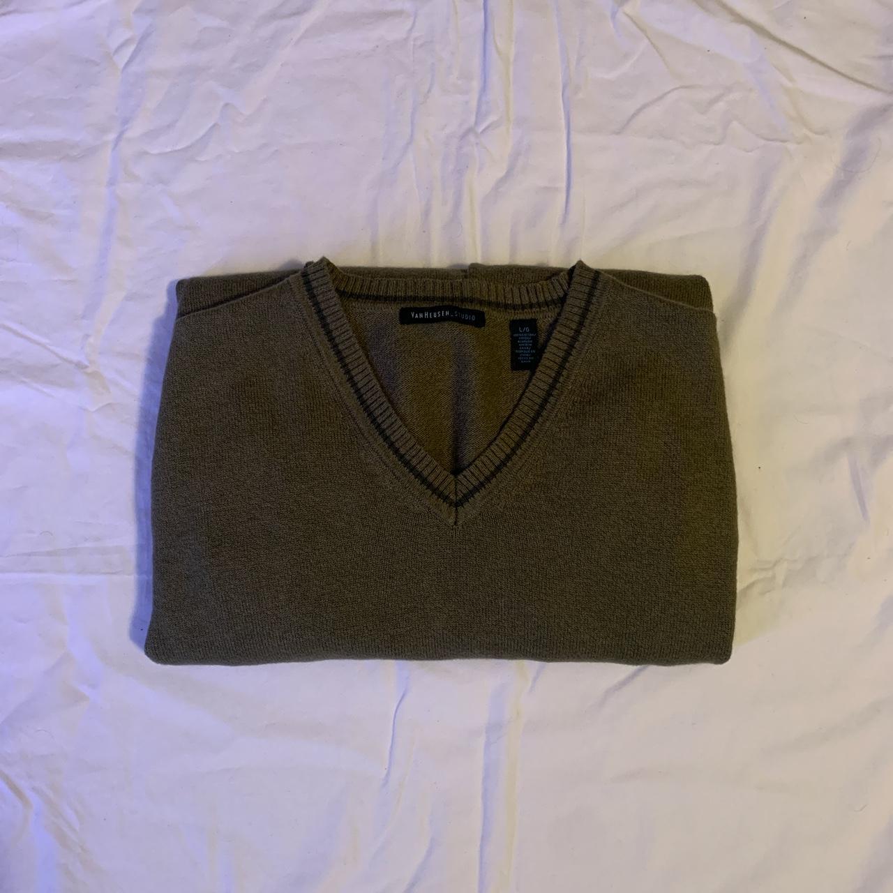 Van Heusen Men's Green Jumper | Depop