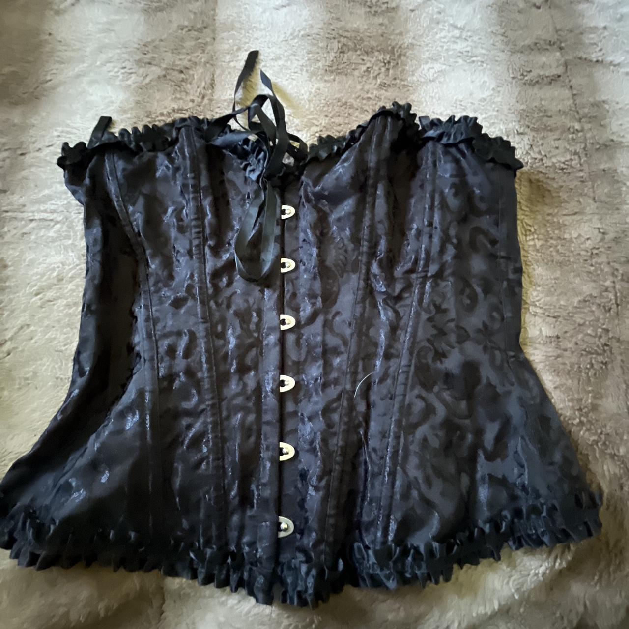 Black deadstock the limited top with a corset tie up - Depop