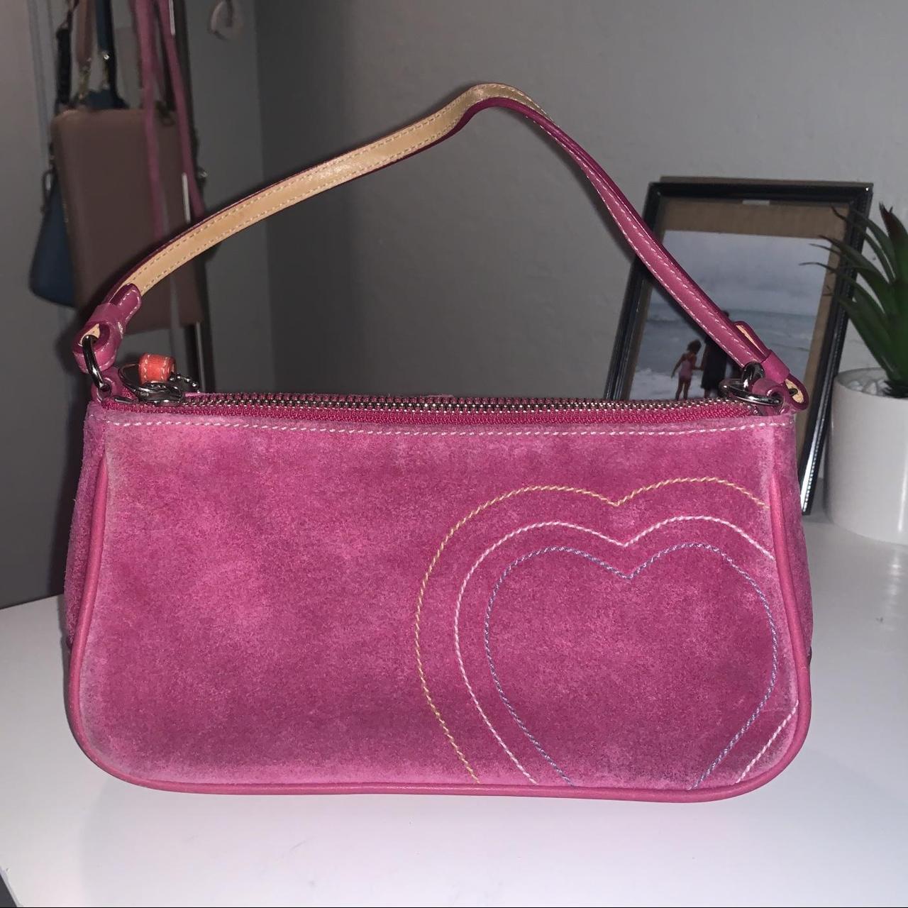 Coach Penny Legacy Perforated Crossbody Coral Pink - Depop