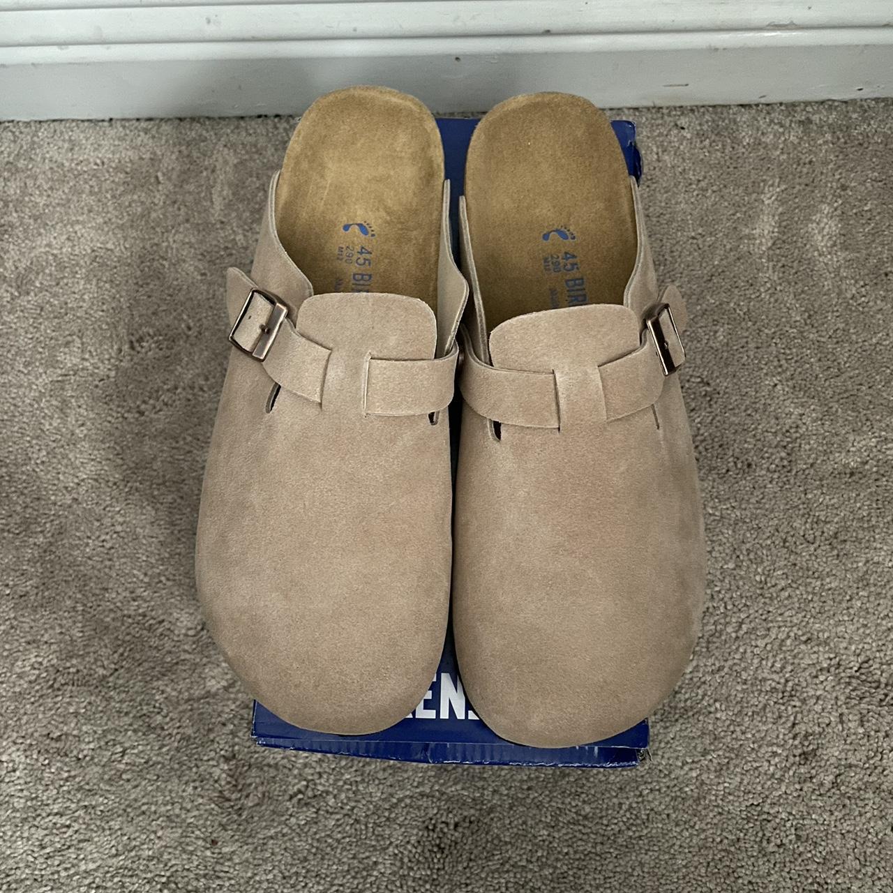 Vintage mud color Boston Birkenstocks Brand new,... - Depop