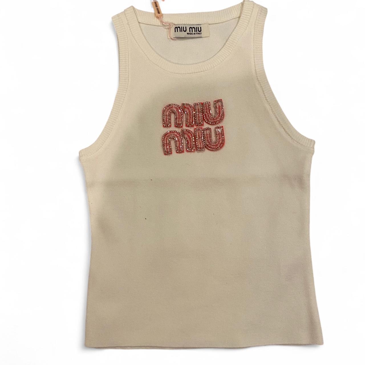 Miu Miu Women's Tank top - Cream/White - L – Miu … - image 1