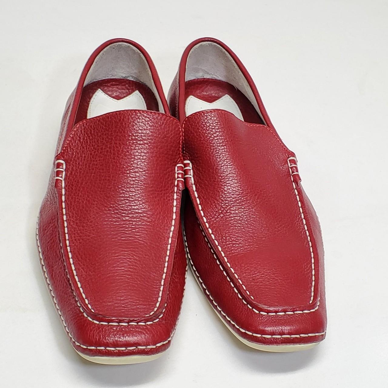 11.5 Bruno Magli Mens Red Loafers Fregata Leather