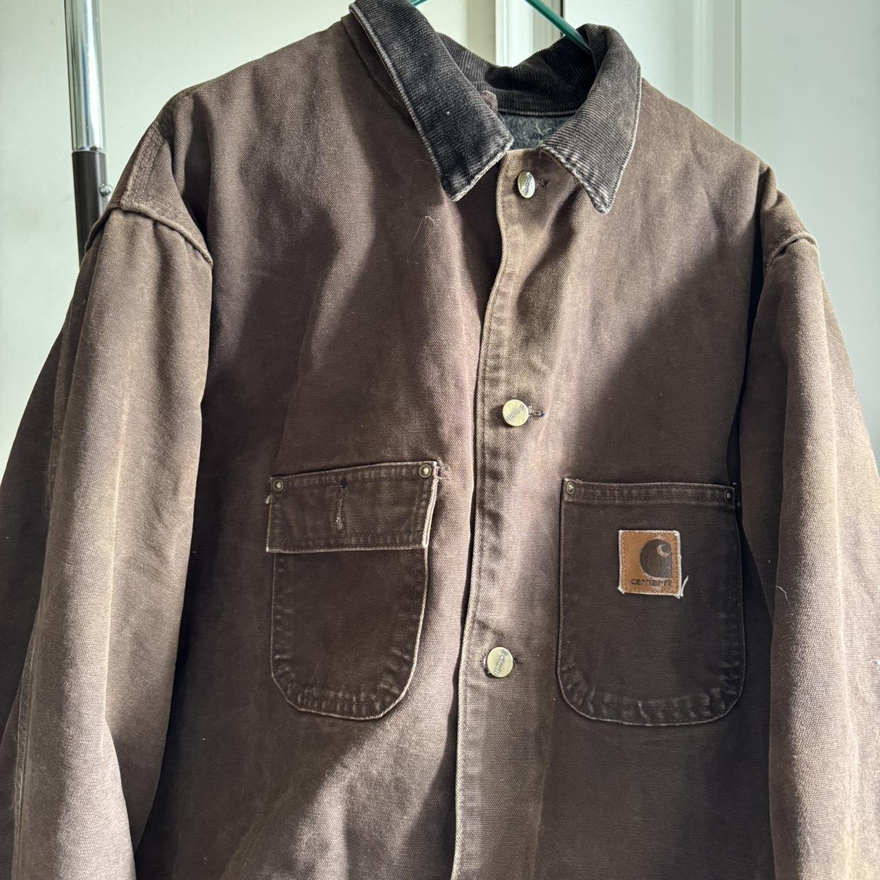 Vintage 2000’s Carhartt Chore Jacket Brown XL... Depop