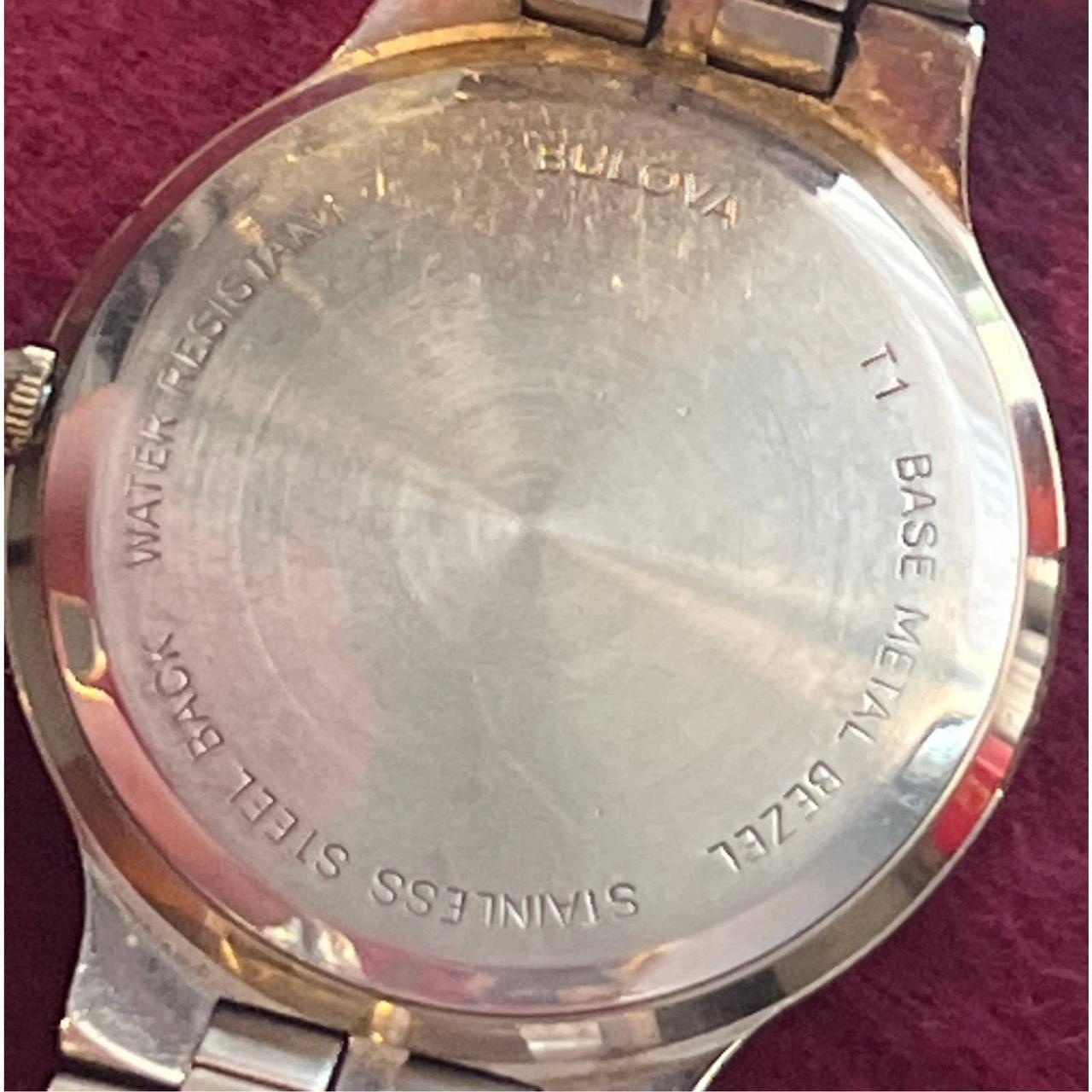 Bulova Water Resistant Base Metal Bezel Stainless Steel Back Men's