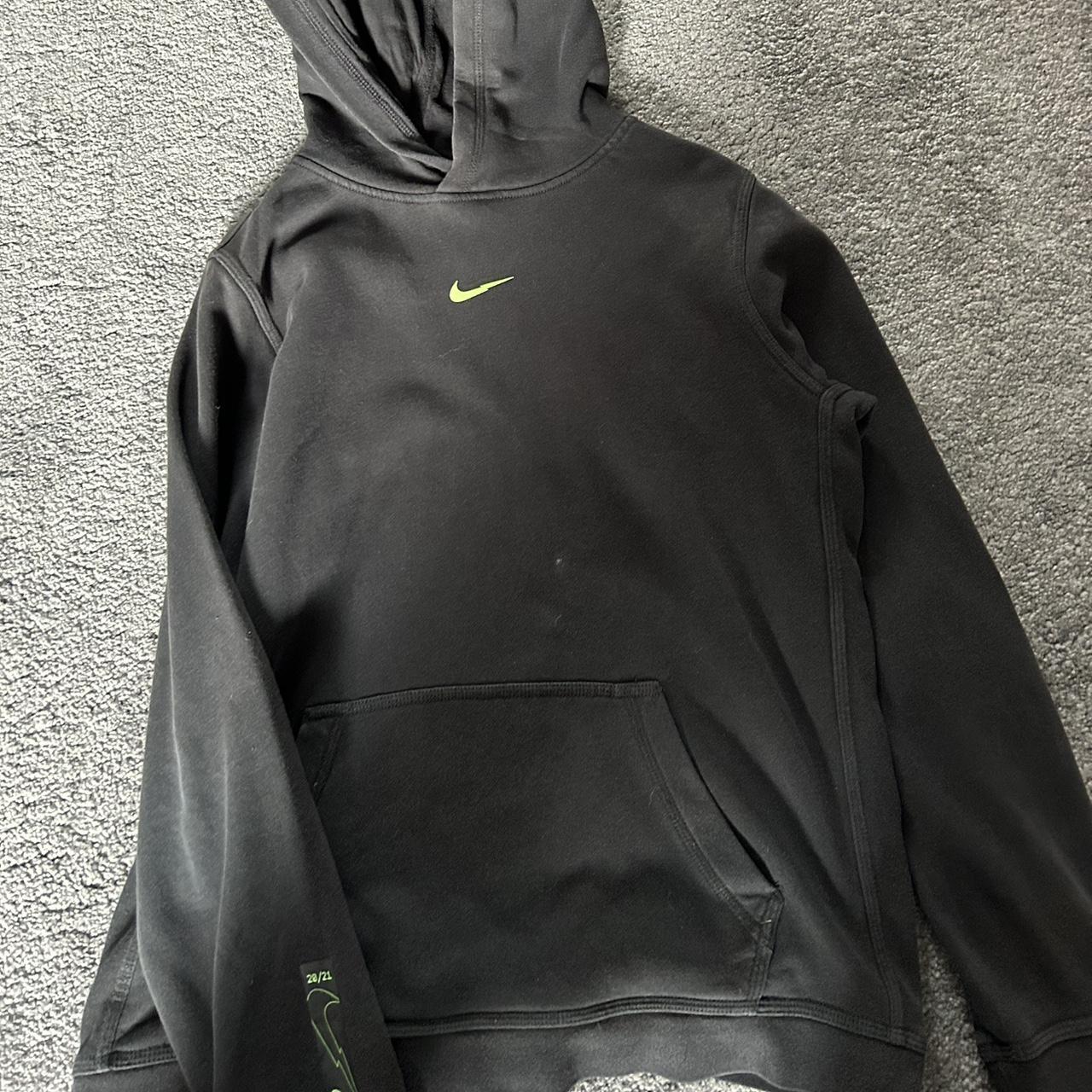 XL boys Nike green tick hoodie worn but no damages... - Depop