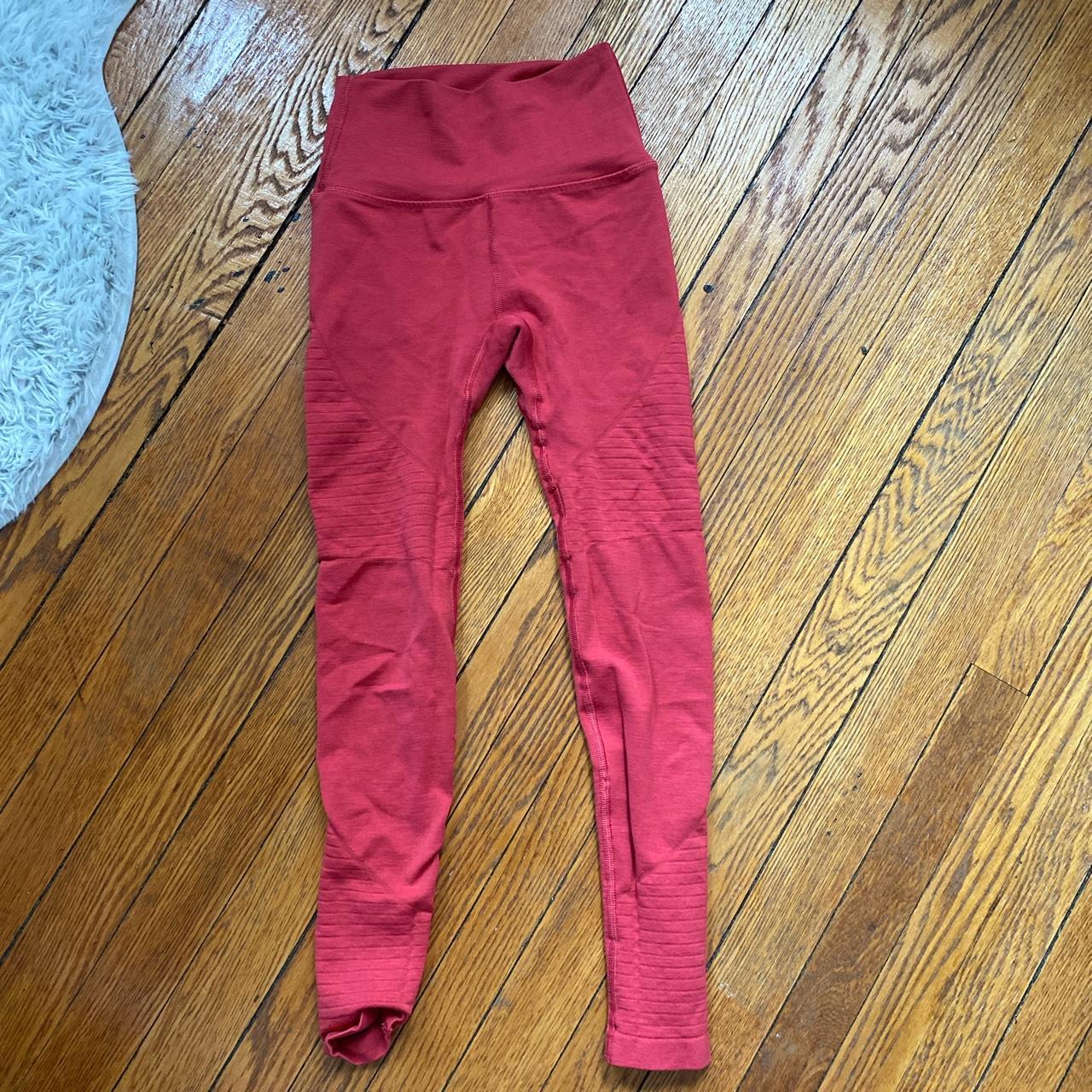 Alphalete Women's Red and Pink Leggings Depop