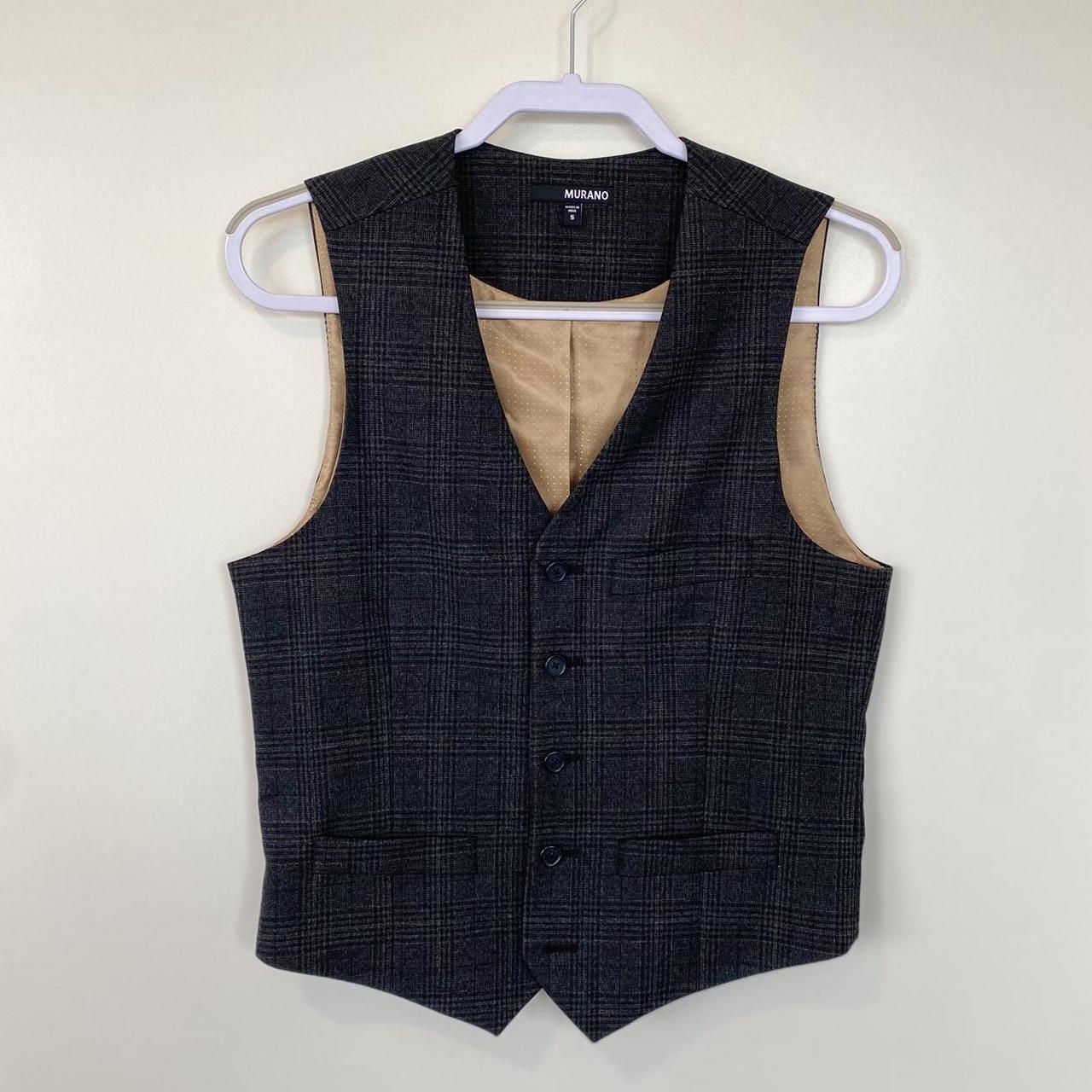 Murano Men's Grey and Cream Waistcoats-vests | Depop