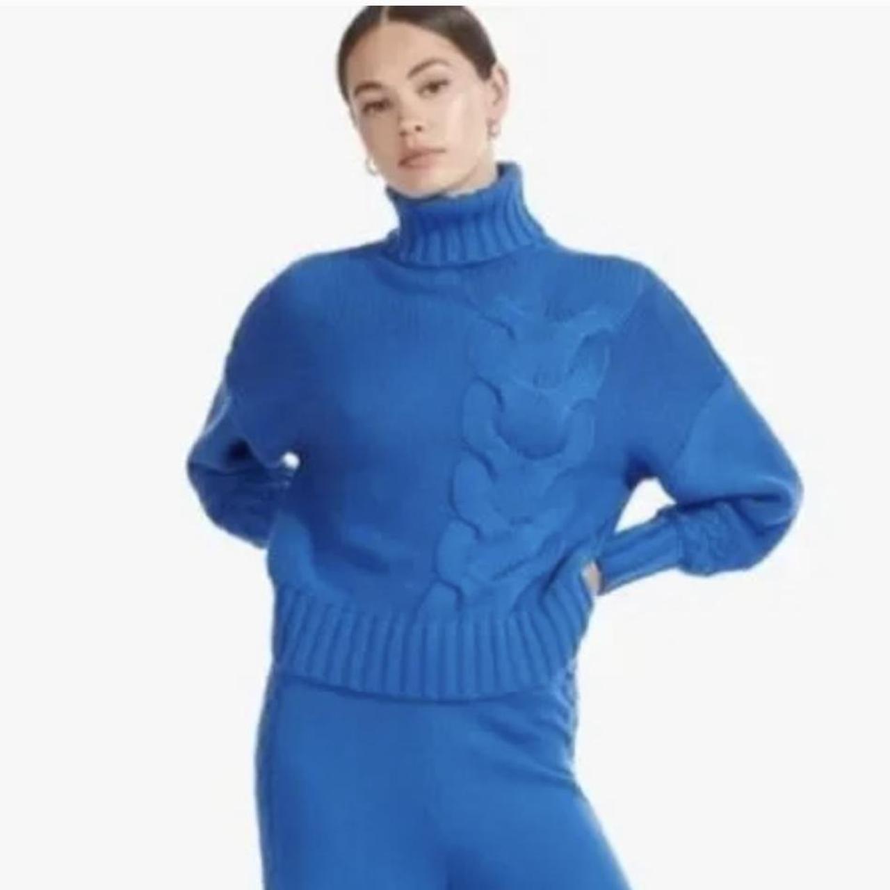 Staud Cable Knit Sweater Royal Blue - Depop