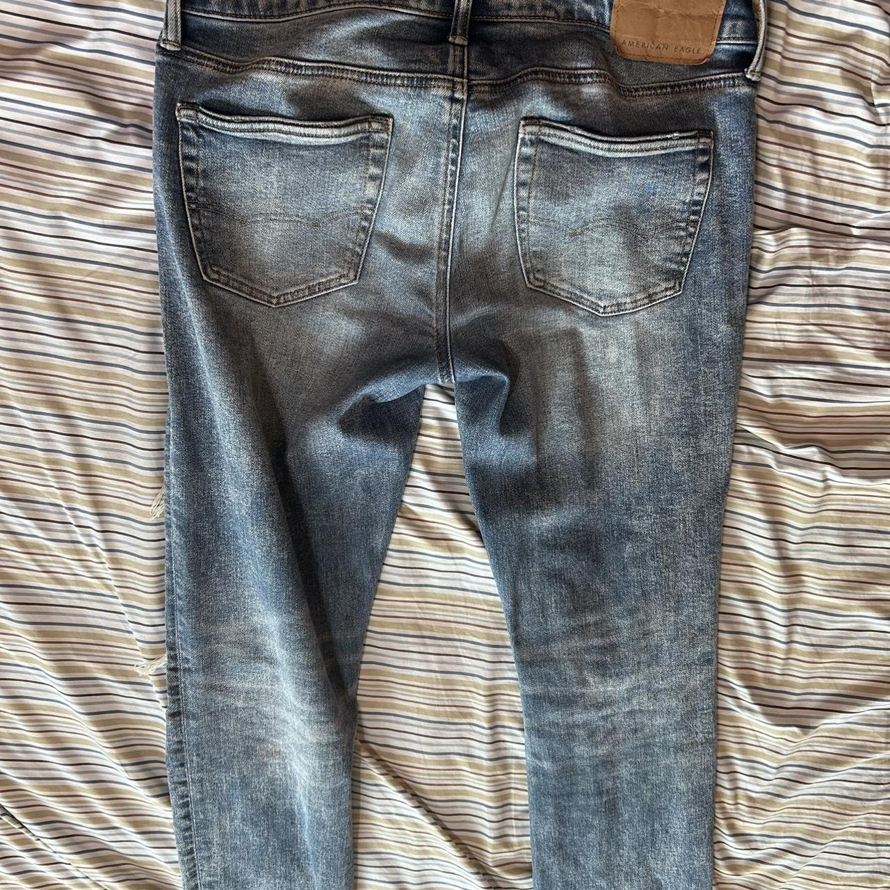 American eagle ripped skinny fit jeans... Depop