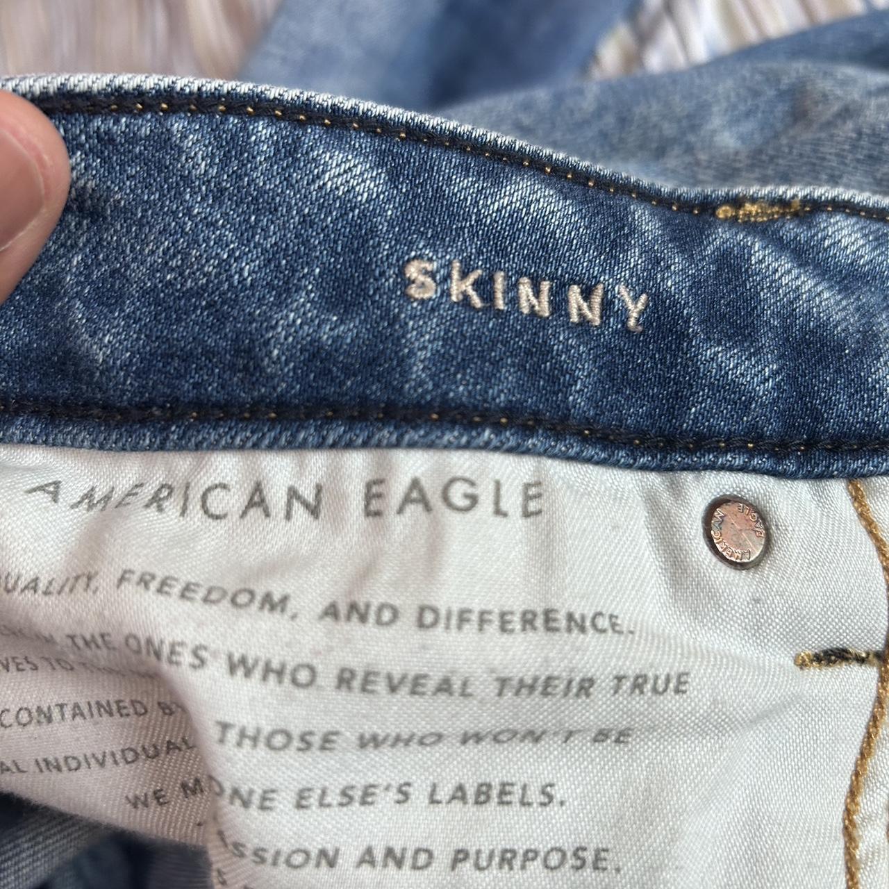 American eagle ripped skinny fit jeans... - Depop