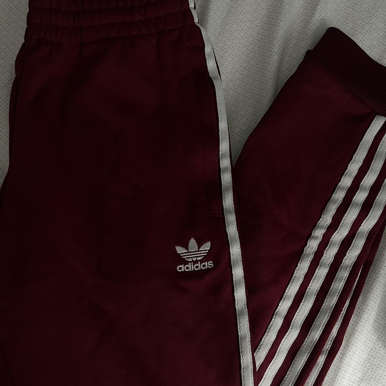 Adidas Men's Burgundy and Red Joggerstracksuits Depop