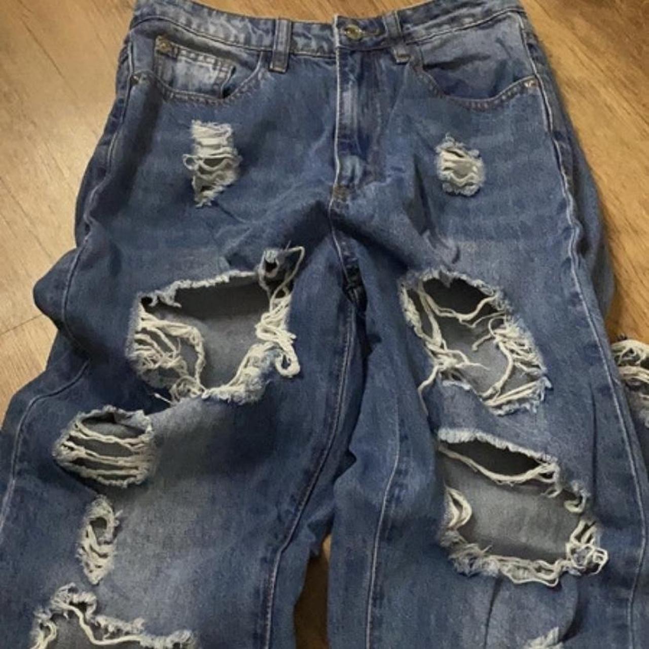 Miss guided ripped jeans, size 8. Never worn x - Depop