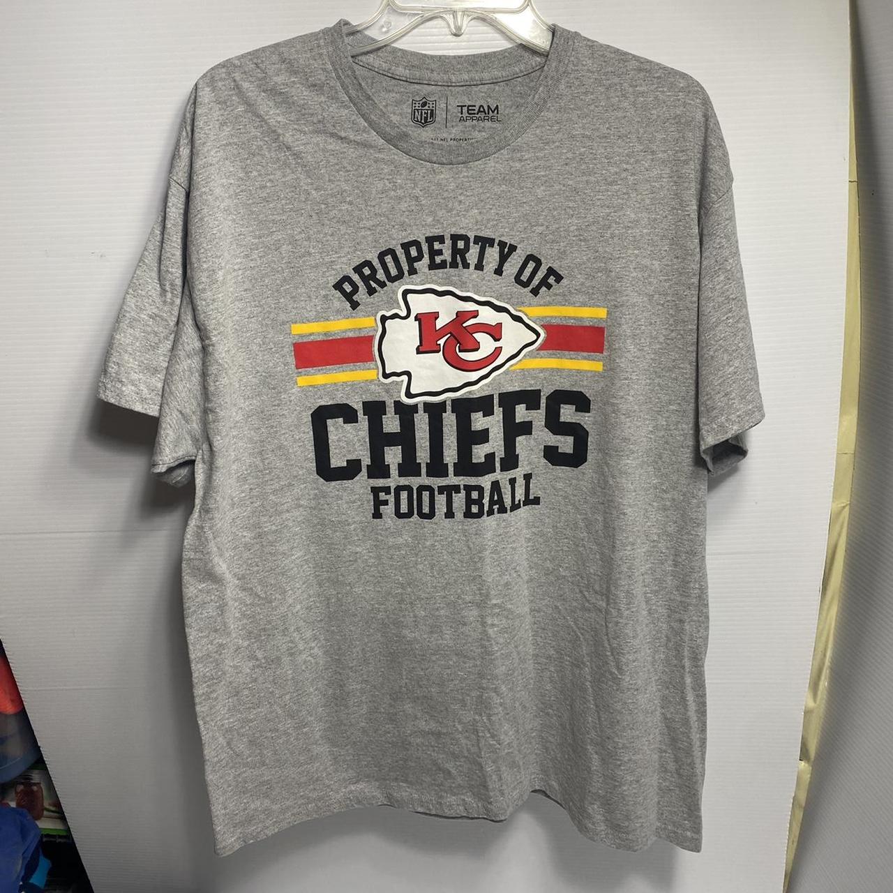 NFL Team Apparel Kansas City Chiefs Football Gray T-Shirt Men's