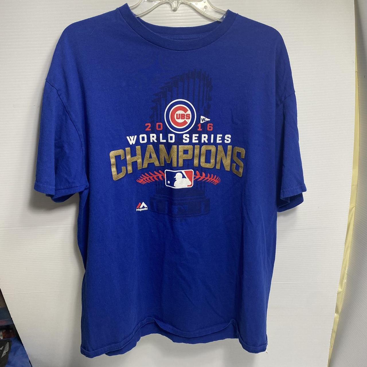 Chicago Cubs World Series Champions 2016 T-Shirt Majestic SIZE XL Very  Nice!