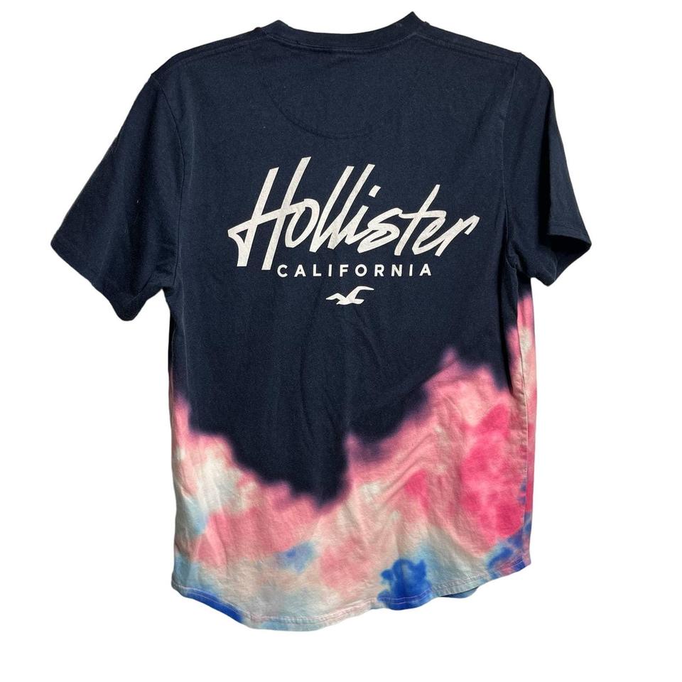 Hollister Men's Black Pink Graphic Tee Basic T Shirt - Depop