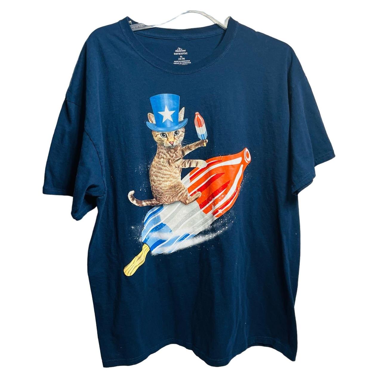 Cat riding a bomb pop shirt best sale