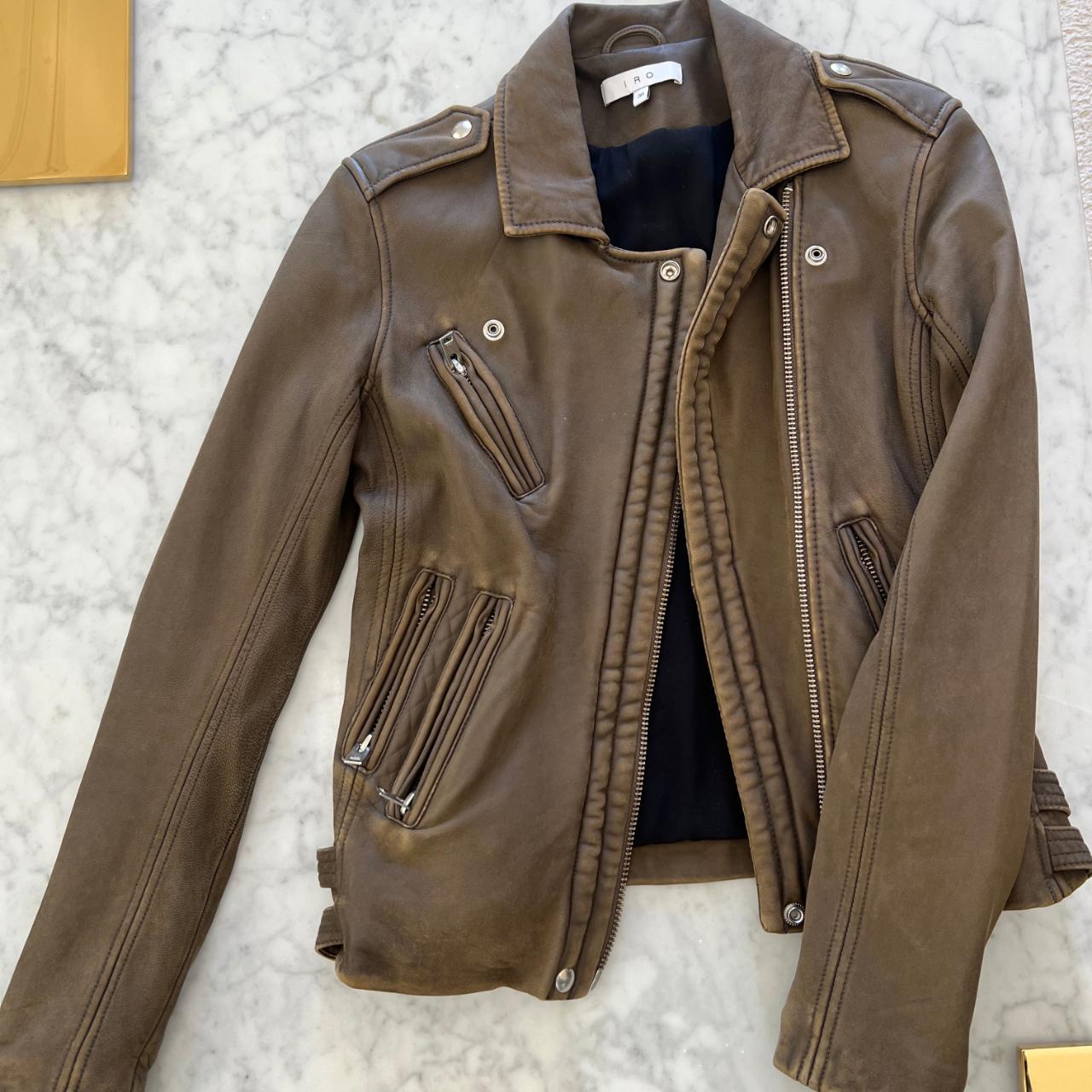 Iro Paris Han Olive Leather Jacket Depop