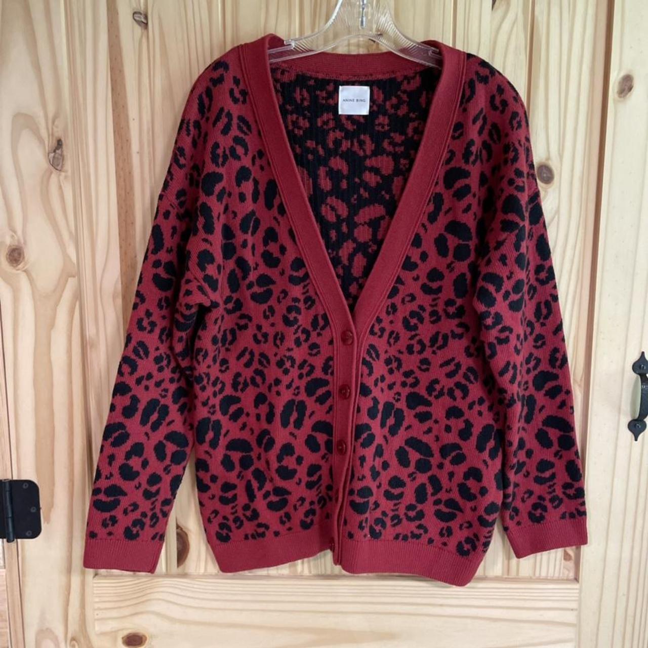 Anine Bing Justine Leopard Cardigan size Depop