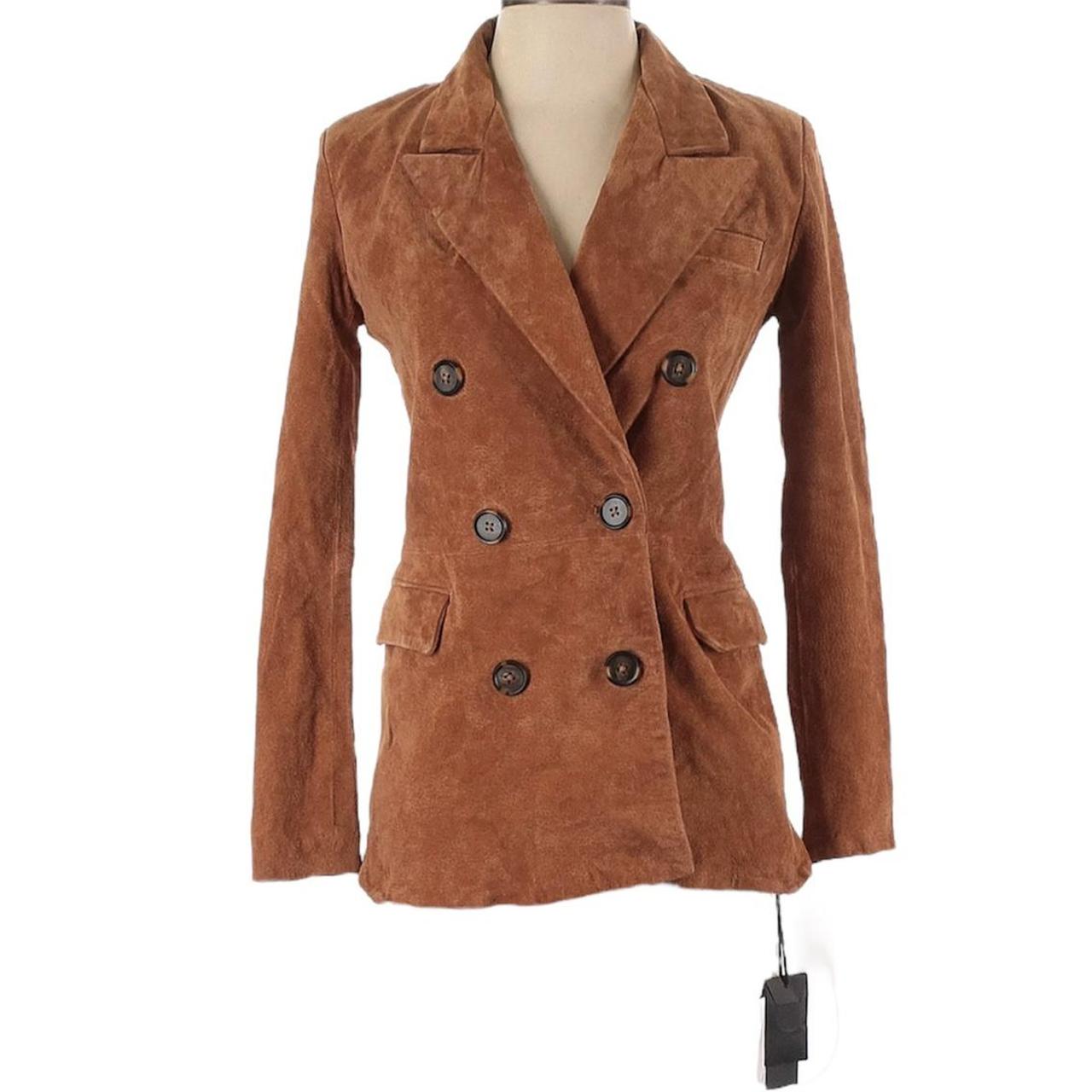 Blank NYC Real Suede Double Breasted Fringe Coat レディース コート アウター Tan Blank NYC Women\u0027s Suede Double Buckle A Line Mini Skirt. White