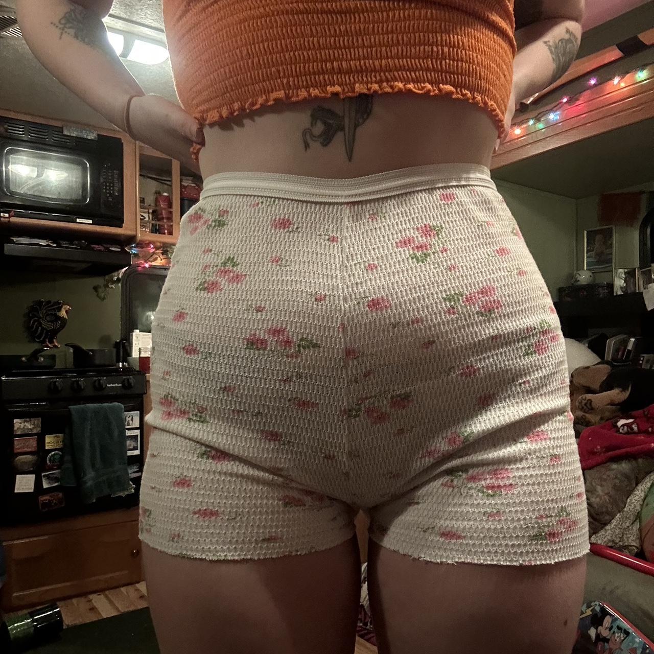 Coquette cut off cotton shorts. Made out of a... Depop