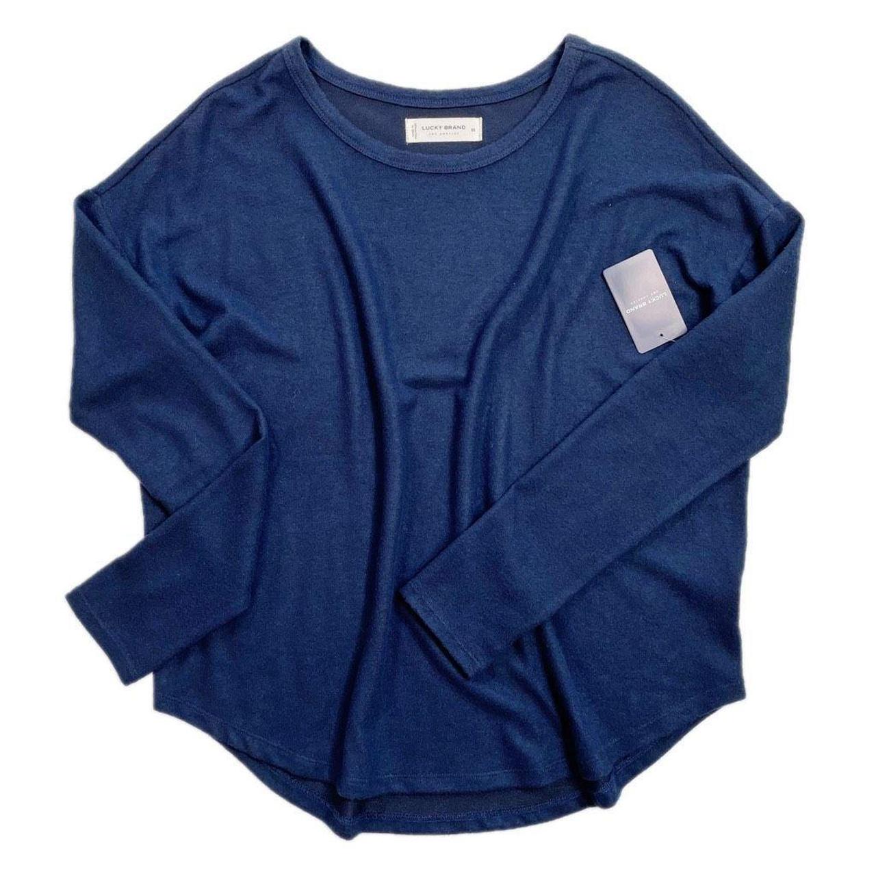 Lucky Brand Cloud Jersey Crew Size: XS Color: Navy - Depop