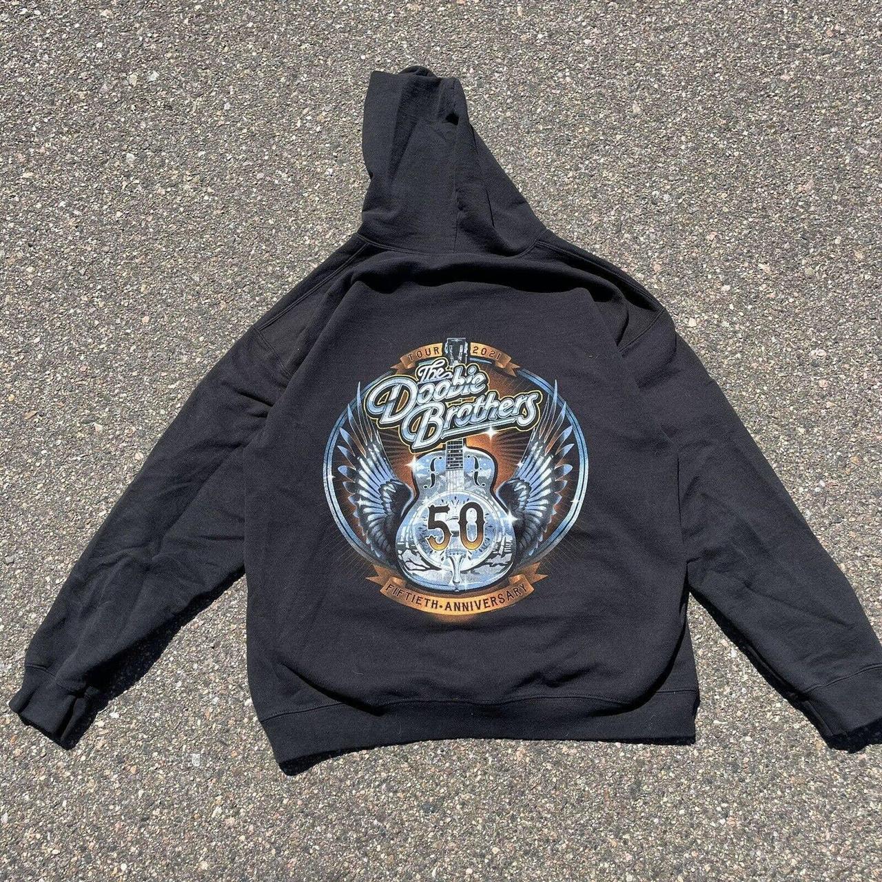 The Doobie Brother 2021 Tour Zip Up Hoodie Black... - Depop