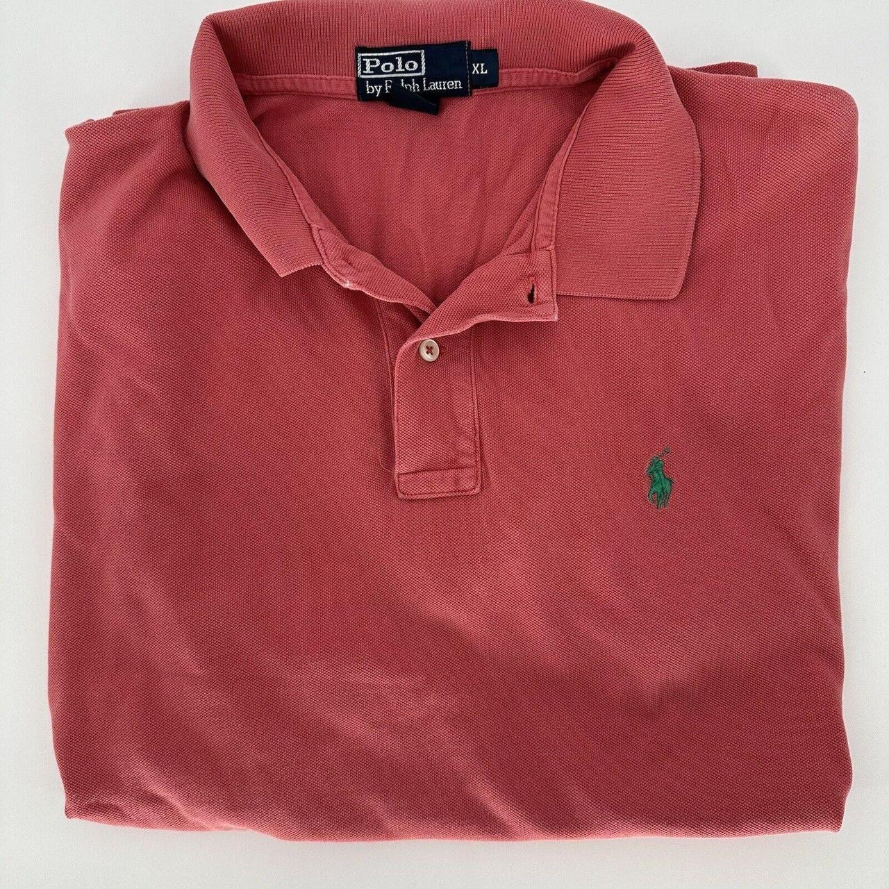 Vintage Polo Ralph Lauren Polo Shirt Men’s XL Pink... - Depop