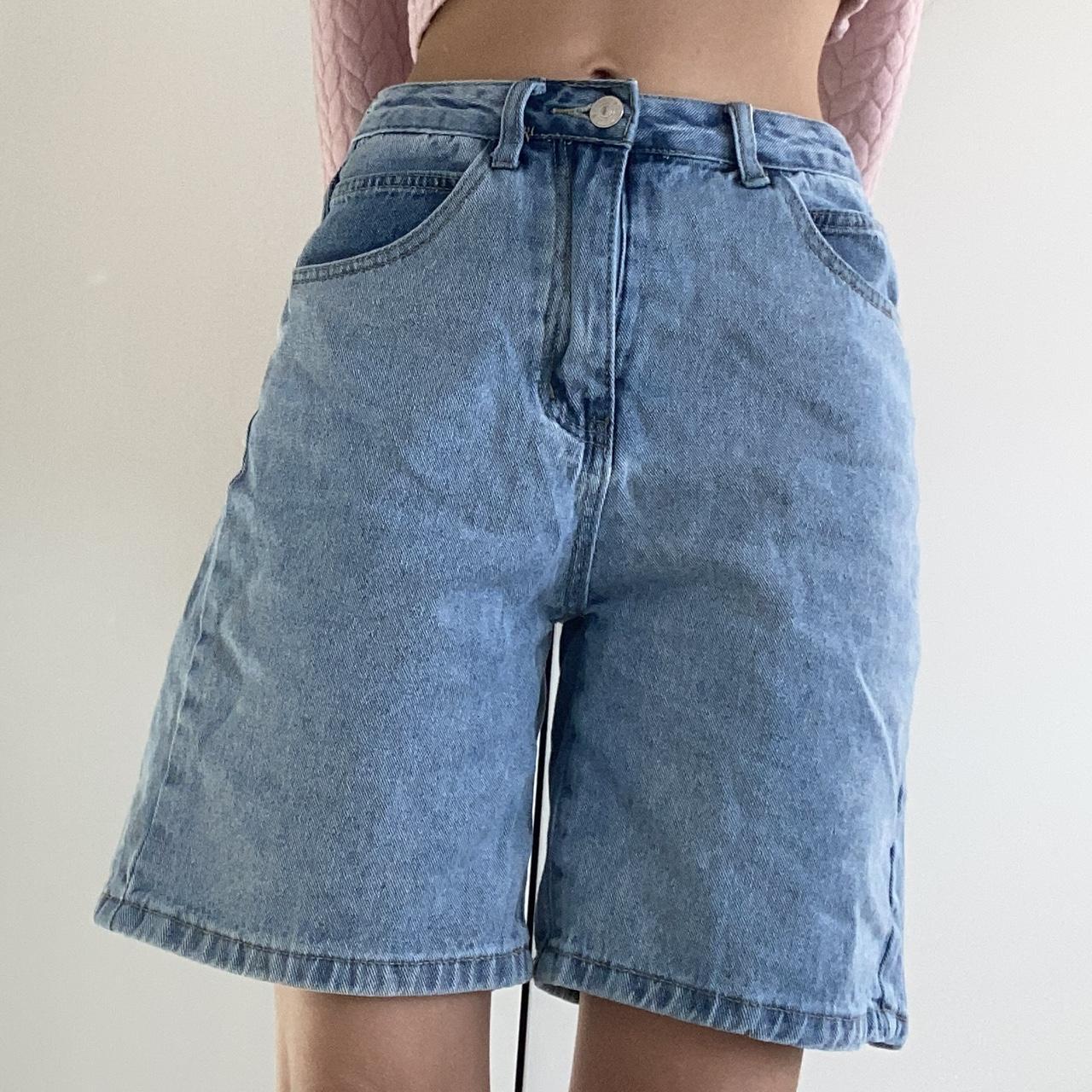 High waisted, wide-leg denim shorts! Selling them... - Depop