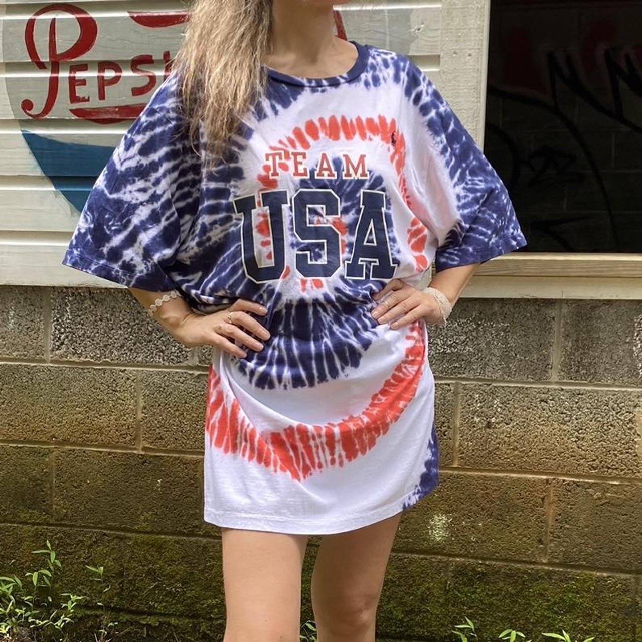 Tie dye graphic oversized Team USA t shirt Good