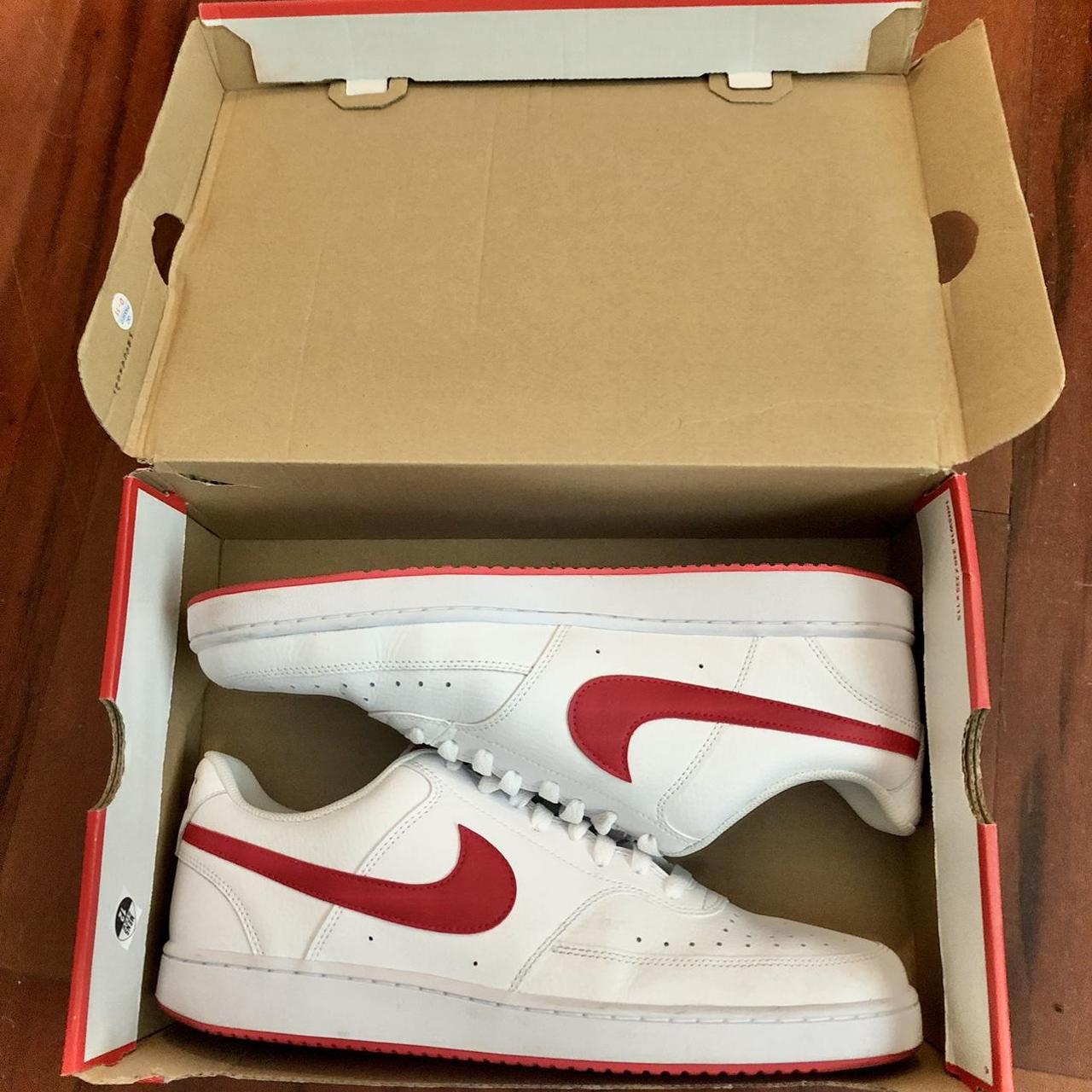 Nike Court Vision Low‼️‼️ White/University Red Perfect... - Depop